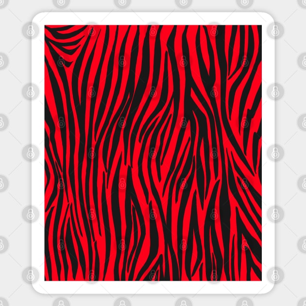 Red and Black Zebra Print Sticker by OneThreeSix
